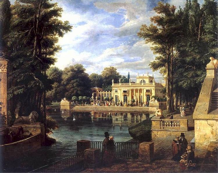 Marcin Zaleski View of the Royal Baths Palace in summer oil painting image